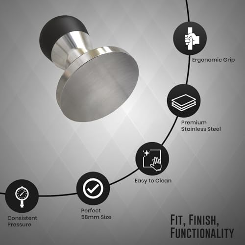 Rattleware Stainless Steel Espresso Tamper, 58mm
