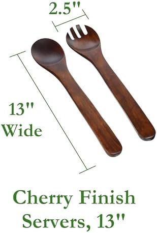 Lipper International 288 Cherry Finished Salad Servers, 13" Long, One