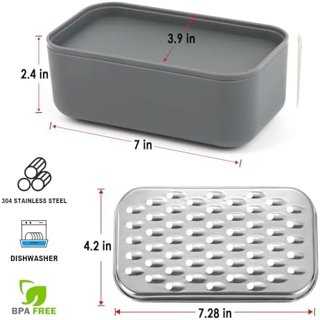 Cheese Grater Citrus Lemon Zester with Food Storage Container & Lid