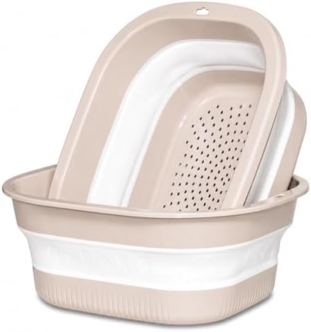 Collapsible Colander and Wash Basin Set, Pink