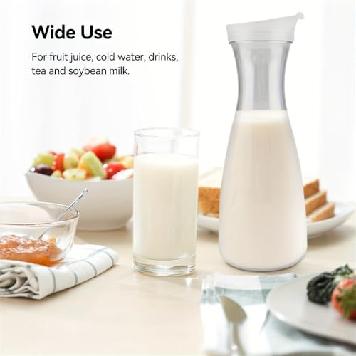 20 Oz Water Carafe with Flip Top Lid, Clear Plastic Water Pitcher
