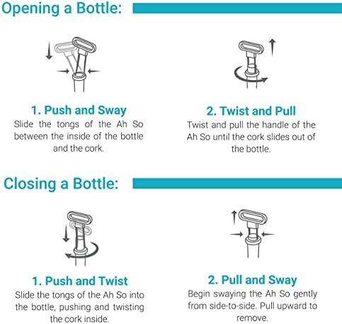Belwares Ah So Wine Opener - Stainless Steel 2 Prong Cork Puller for
