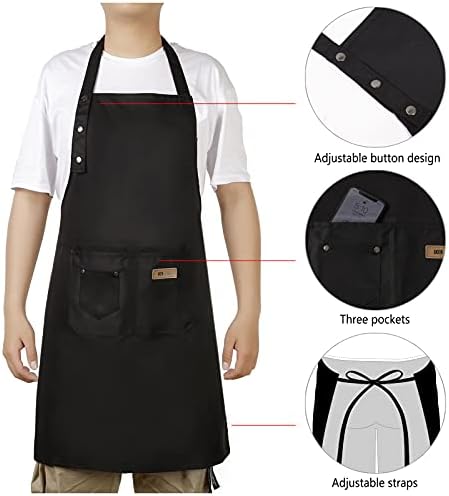 Hongsome Adjustable Button Apron for Women Men Artist Painting Pottery