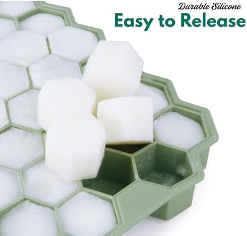 2 Pack Small Silicone Ice Cube Trays for Freezer with Lids, Emptycolor