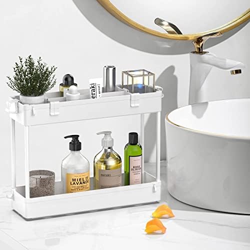 SPACELEAD Slim Storage Cart 3 Tier,Bathroom Organizer Rolling Utility