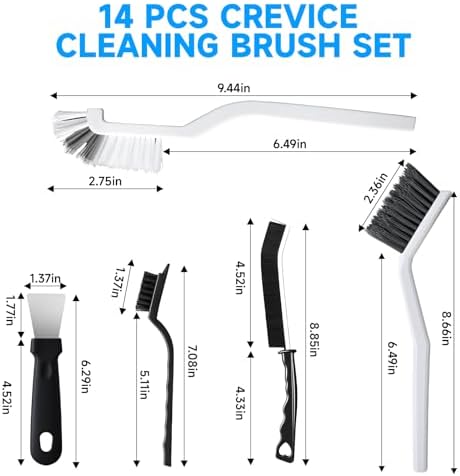 14Pcs Crevice Cleaning Brush Set, V Shape