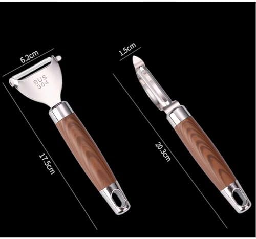 3 Pieces/set Stainless Steel Vegetable and Fruit Wood Peeler Apple