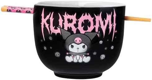 Silver Buffalo Sanrio Hello Kitty Kuromi, Ramen Bowl with Chopsticks
