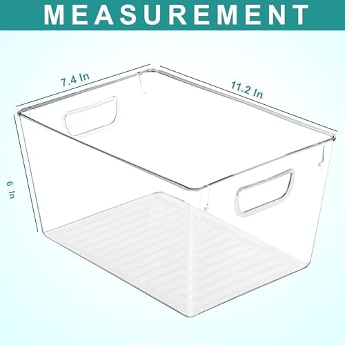 Utopia Kitchen Pantry Storage Bins, 6 Pack, Large, Clear
