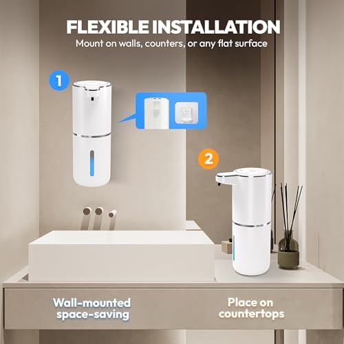 2 Pack Automatic Foaming Soap Dispensers, 12.8oz, White