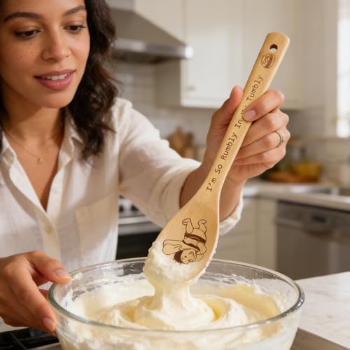 Winie Wooden Spoons for Cooking Set of 5, Pook Baking Kitchen