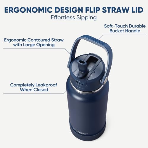 CIVAGO 32 oz Insulated Stainless Steel Water Bottle with Removable