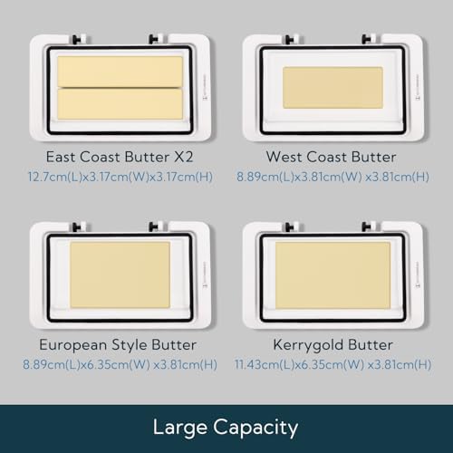 KITCHENDAO Airtight Flip-Top Butter Dish with Lid for Countertop and
