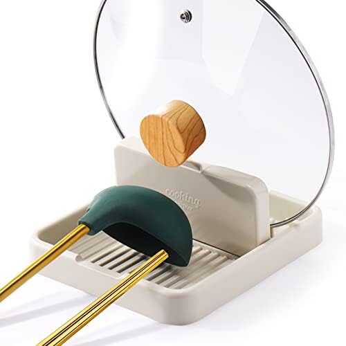 AIERSA Plastic Spoon Rest with Lid Holder for Stove Top, Heat