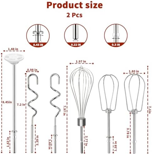 Hand Mixer Beater Attachments for KitchenAid Set of 6