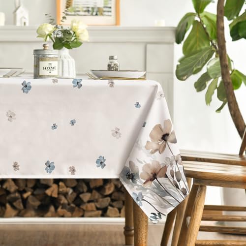 Horaldaily Watercolor Flowers Tablecloth 60x84 Inch Rectangular