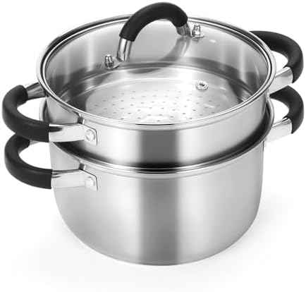 Kirecoo 3.2QT Stainless Steel Steamer for Cooking with Lid & Steamer Basket