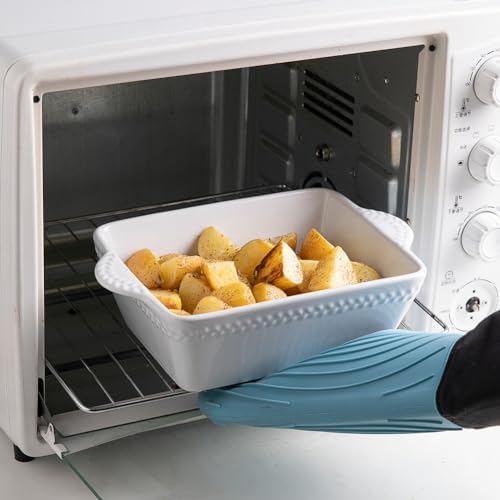 Sweejar White Ceramic Lasagna Baking Dish with Trivet