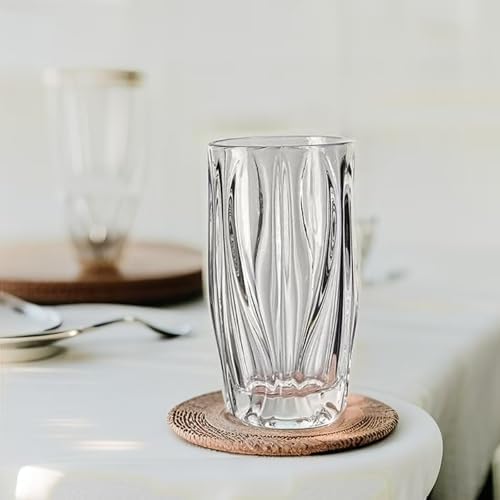 14oz Heavy-Duty Highball Glasses Set of 4 - Chip-Resistant Rim