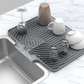 DIsh Drying Mat for Kitchen Counter, 20"×15.7" Dish Drying Rack (gray)