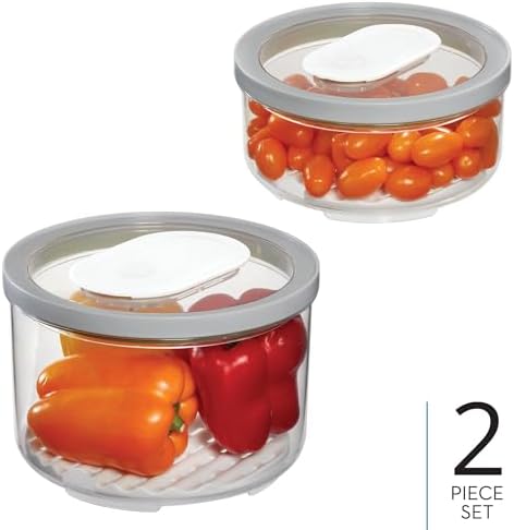 iDesign Small and Large Round Fridge Produce Bins with Removable