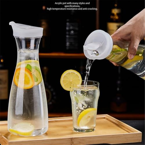 20 Oz Water Carafe with Flip Top Lid, Clear Plastic Water Pitcher