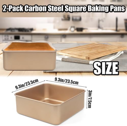 Baking Pan, 2 Pack Brownie Pan Square Baking Pan Square Cake Pans For