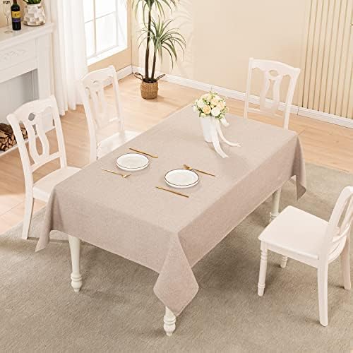 BALCONY & FALCON Rectangle Table Cloth Waterproof Beige 118"x57"