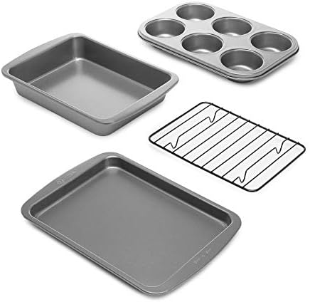 Ecolution Non-Stick Toaster Oven Bakeware Set 4-Piece, Carbon Steel