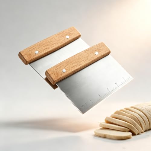 2 Pcs Metal Bench Scraper Food Scraper Dough Scraper Dough Cutter with