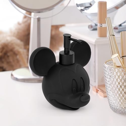 Jay Franco Disney Mickey Mouse Soap Dispenser, Black Resin