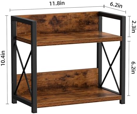 Giikin 2-Tier Countertop Shelf Organizer, Brown, S