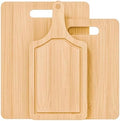 Bamboo Cutting Board Set of 3 Natural Wooden Chopping Boards with