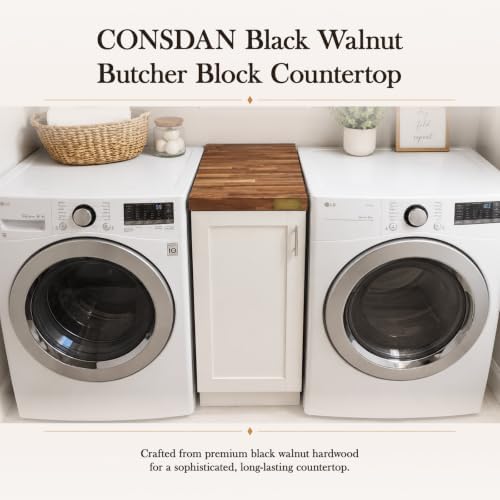CONSDAN Walnut Butcher Block Countertop, 18" x 25" x 1.5"