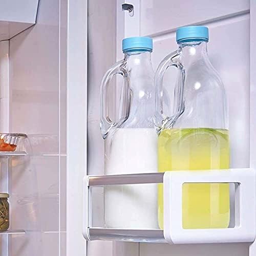 2 Pc 47oz Clear Glass Pitchers with Handles and Lids - Airtight