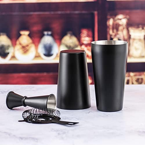 JNWINOG Cocktail Shaker Set 4-Piece Boston Shaker Kit with 20oz/25oz