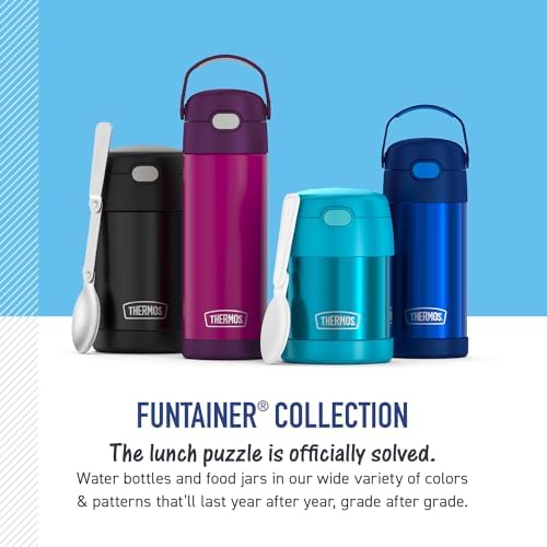 THERMOS FUNTAINER Kids Food Jar with Spoon, 10oz, Sharks