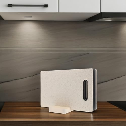 4pcs Plastic Cutting Board Set with Storage Stand for Kitchen
