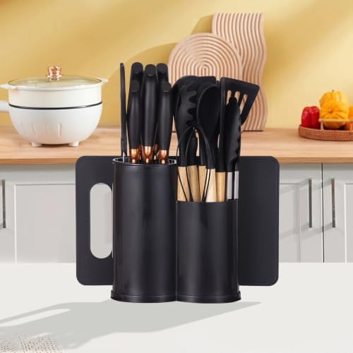 19-Piece Kitchen Utensil and Knife Set, Black