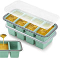 Tvmania 2-Pack Silicone Freezer Trays with Lids, 1 Cup, 4-Compartment