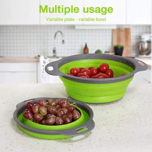 Collapsible Colander Set of 2, Folding Kitchen Strainers, Large &