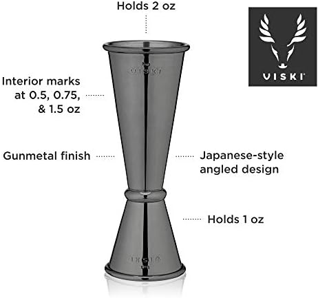 Viski Japanese Style Double Jigger for Cocktails, Bar Kit Essential