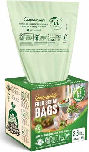 UNNI Compostable Bags, 200 Count, 2.6 Gallon