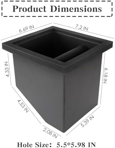 Stainless Steel Espresso Coffee Ground Knock Box Chute, Built-in