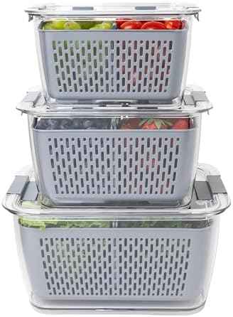 Kitchen Spaces Stackable Fridge Colander Containers