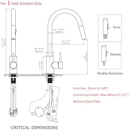 Black Kitchen Faucet HAVIN with Soap Dispenser