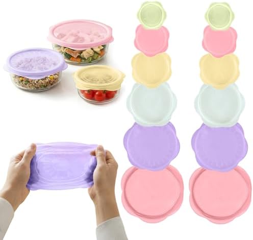 12 Pcs Reusable Silicone Stretch Lids