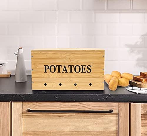 Potato Storage, Bamboo Storage Bin for Potato, Kitchen Storage