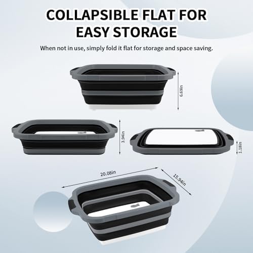 XL Collapsible BBQ Prep Tub with Lid (4.22 Gal / 16L) – Foldable