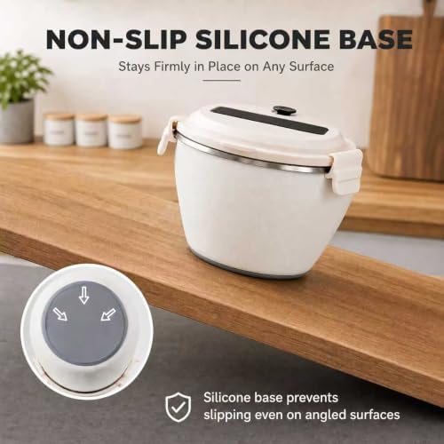 Stainless Steel 33.8oz Salad Bowl Kit with Lid and Dressing Cups